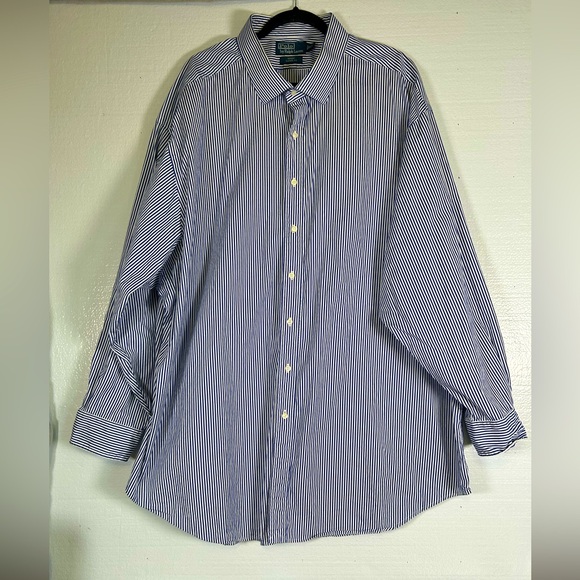 Polo Ralph Lauren Other - Polo Ralph Lauren Navy‎ Striped Regent Classic Fit Men's Shirt Size 36/37 Tall